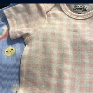 6 to 9 month old baby girl onesies three of them